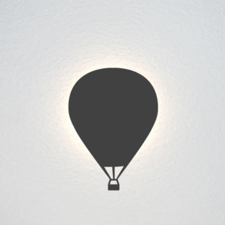 Fesselballon mit Korb.